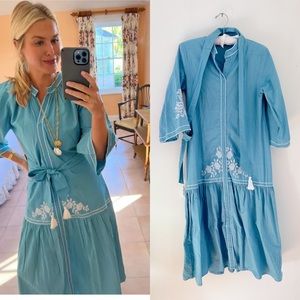 Julia Amory Gin Dress Sip Sip Blue Sz M